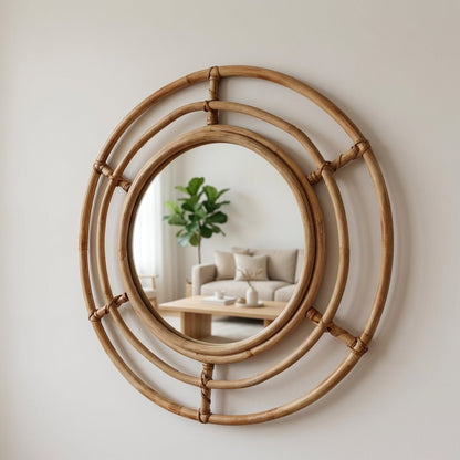 Round Bamboo Wall Mirror - Bamboo Switch