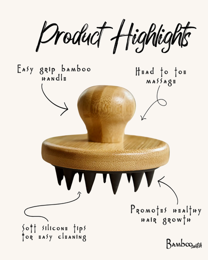 Bamboo & Silicone Scalp Massage Brush