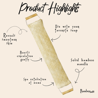 Sisal Back Scrubber with Bamboo Handles - Bamboo Switch