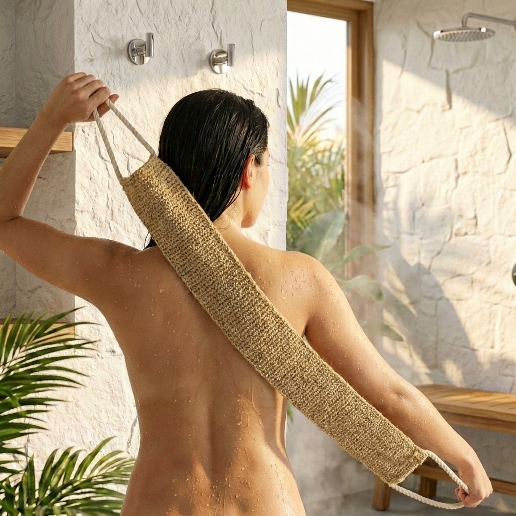 Sisal Linen Back Scrubber - Bamboo Switch