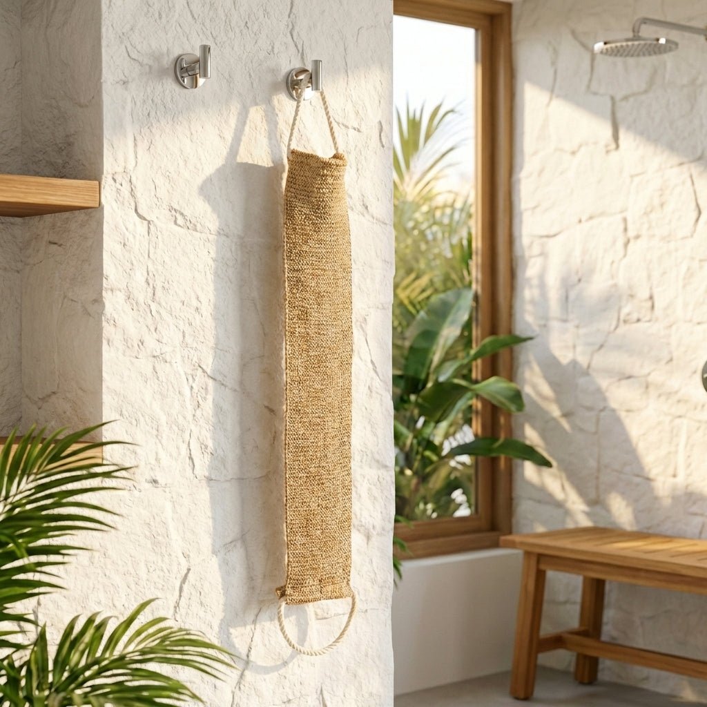 Sisal Linen Back Scrubber - Bamboo Switch