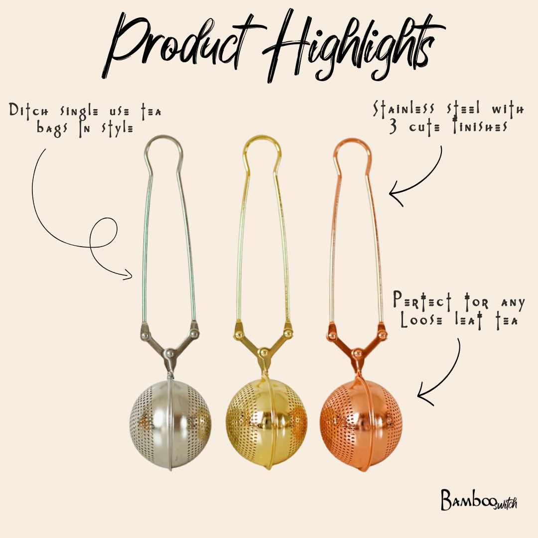 Tea Strainer Filter | Stainless Steel - Bamboo Switch