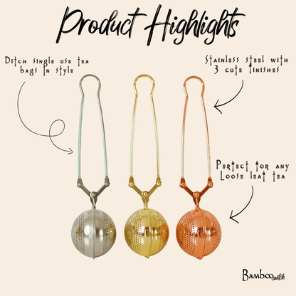 Tea Strainer Filter | Stainless Steel - Bamboo Switch
