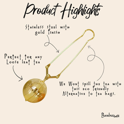 Tea Strainer Filter | Stainless Steel - Bamboo Switch