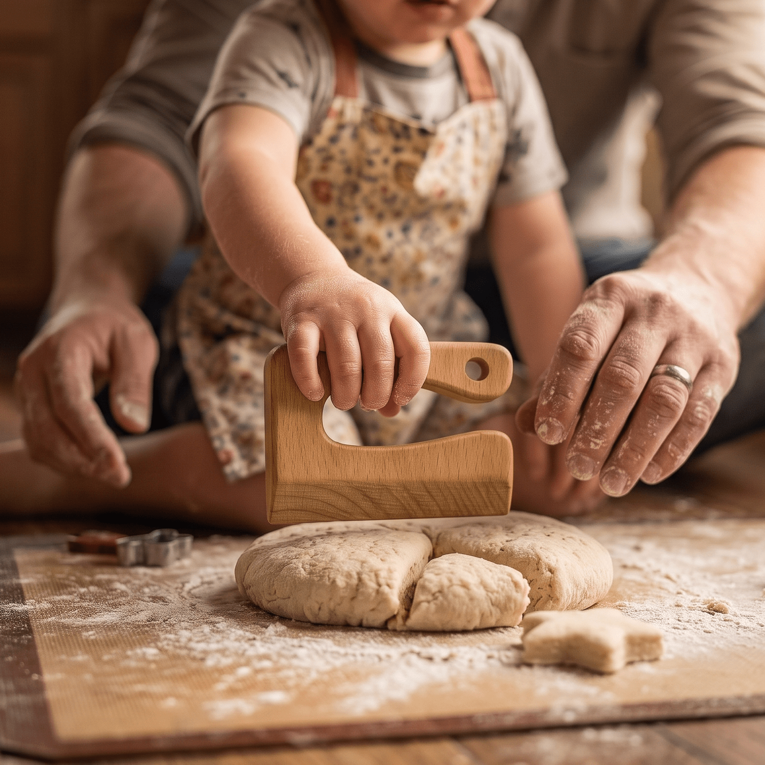 Wooden Dough Cutter Knife - Bamboo Switch