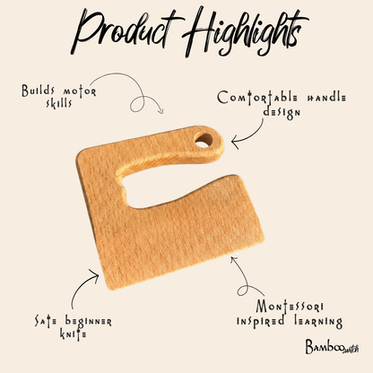 Wooden Dough Cutter Knife - Bamboo Switch