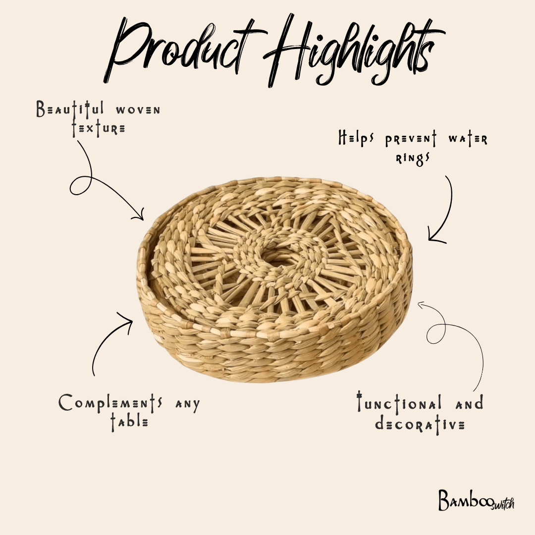 Woven Coaster Set of 4 - Bamboo Switch