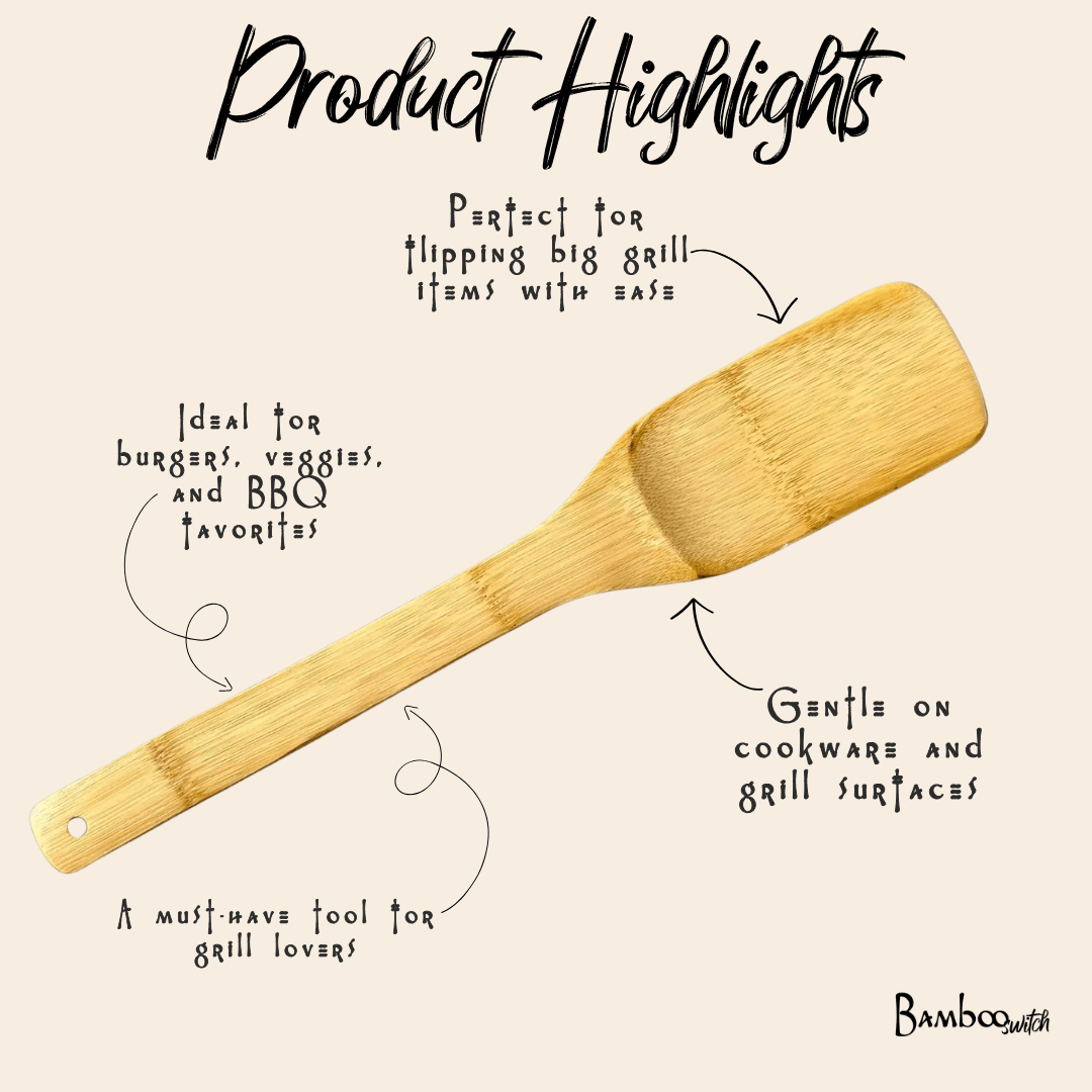 XL Bamboo Barbeque Grilling Spatula - Bamboo Switch