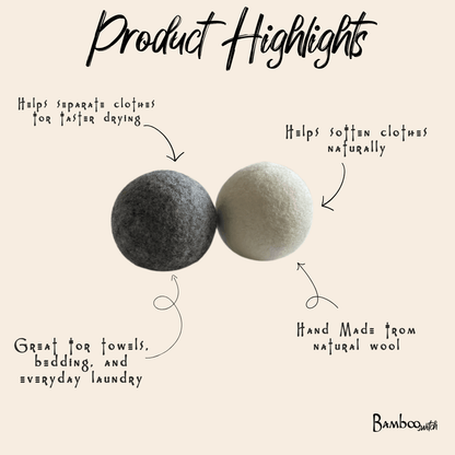 XL Wool Dryer Balls | Set of 4 - Bamboo Switch