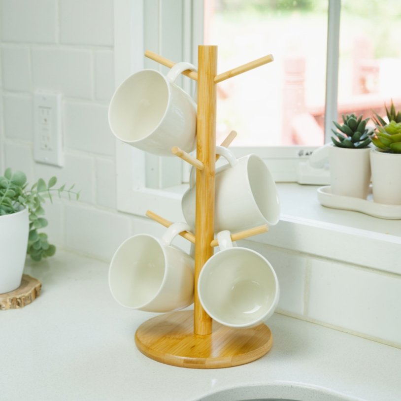 Bamboo Coffee Cup Tree Holder