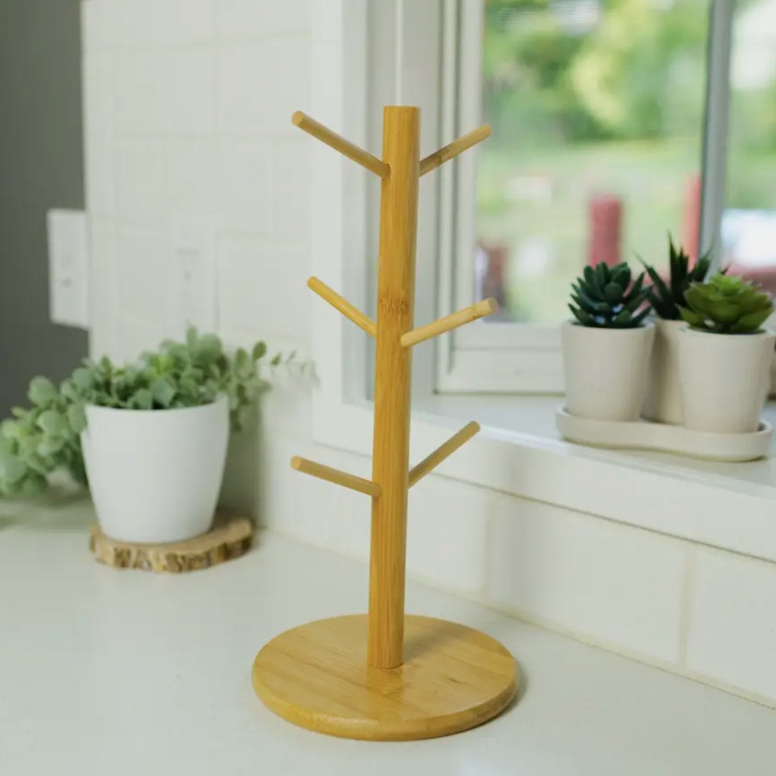 Bamboo Coffee Cup Tree Holder