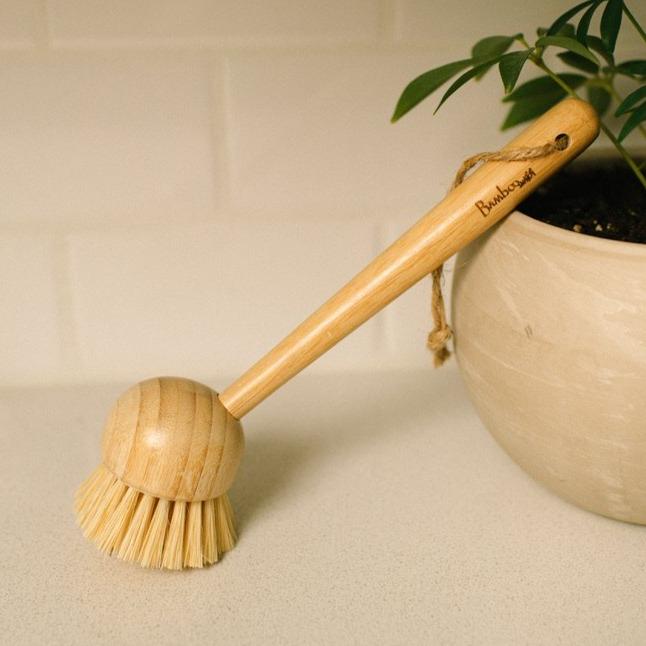 This Bamboo Dish Scrub Brush Is an Editor Favorite for Kitchen Cleanups