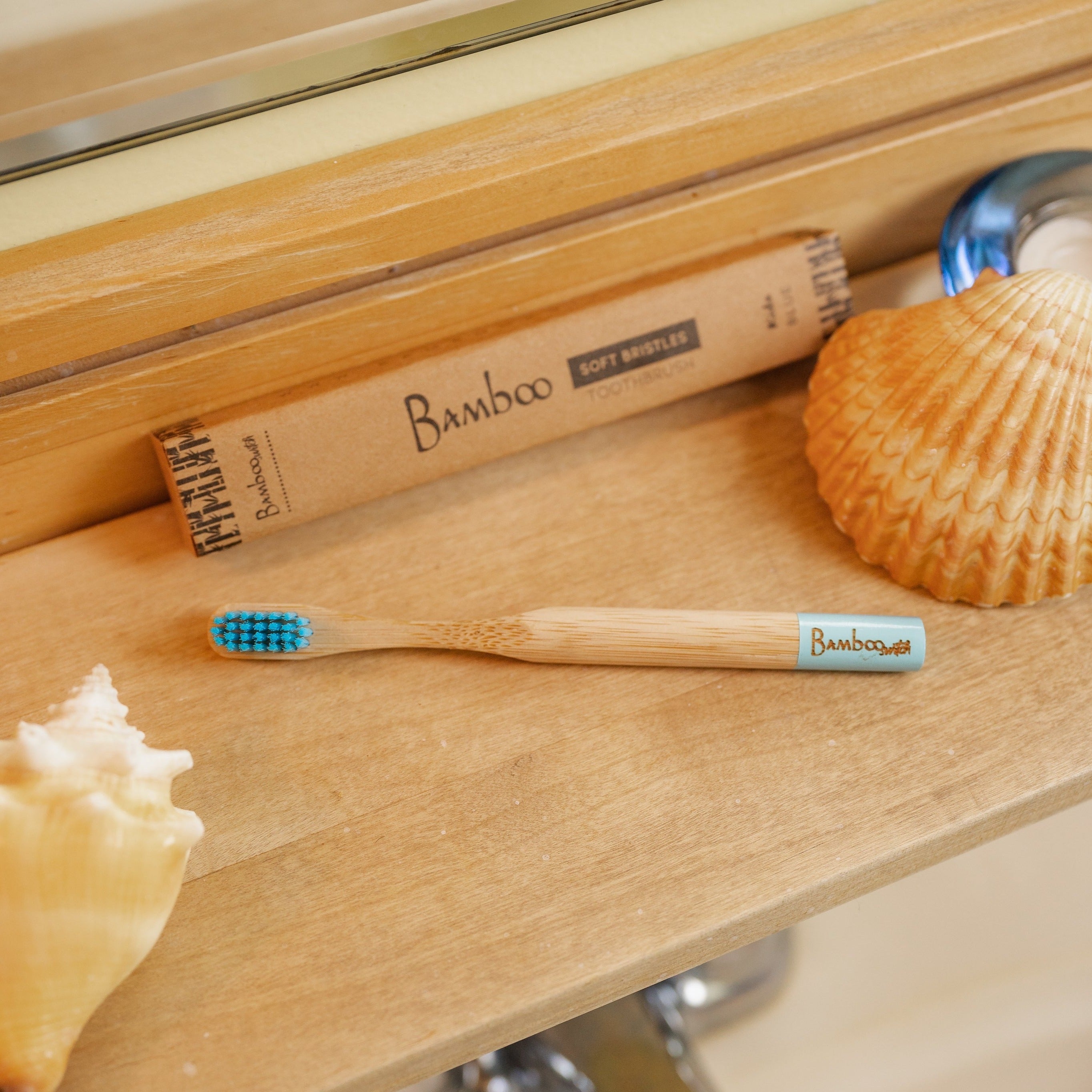 sustainable, zero waste, earth-friendly, plastic-free Bamboo Kids Toothbrush | Round Handle - Bamboo Switch