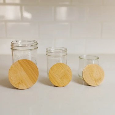 Bamboo Mason Jar Lids