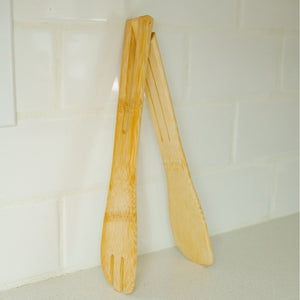 sustainable, zero waste, earth-friendly, plastic-free Bamboo Salad Tongs - Bamboo Switch