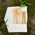 sustainable, zero waste, earth-friendly, plastic-free Bamboo Travel Cutlery | Beige - Bamboo Switch