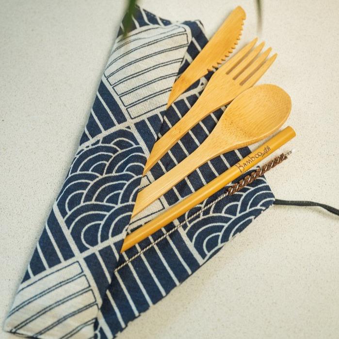 sustainable, zero waste, earth-friendly, plastic-free Bamboo Travel Cutlery Set - Bamboo Switch
