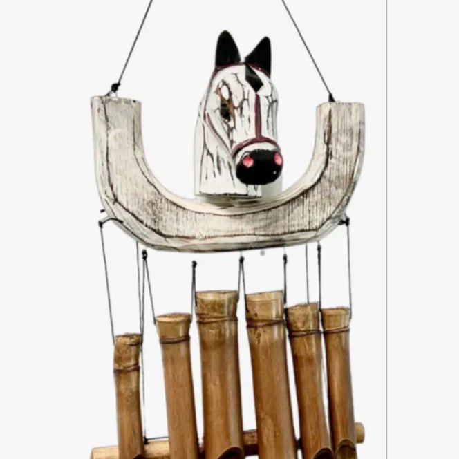 sustainable, zero waste, earth-friendly, plastic-free Bamboo Windchime - Horse Shoe - Bamboo Switch