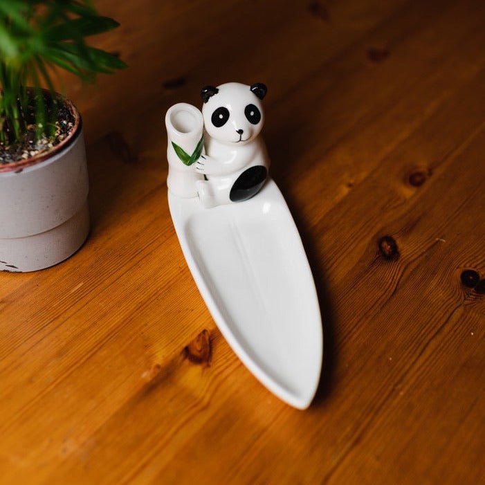 sustainable, zero waste, earth-friendly, plastic-free Ceramic Panda Holder - Bamboo Switch
