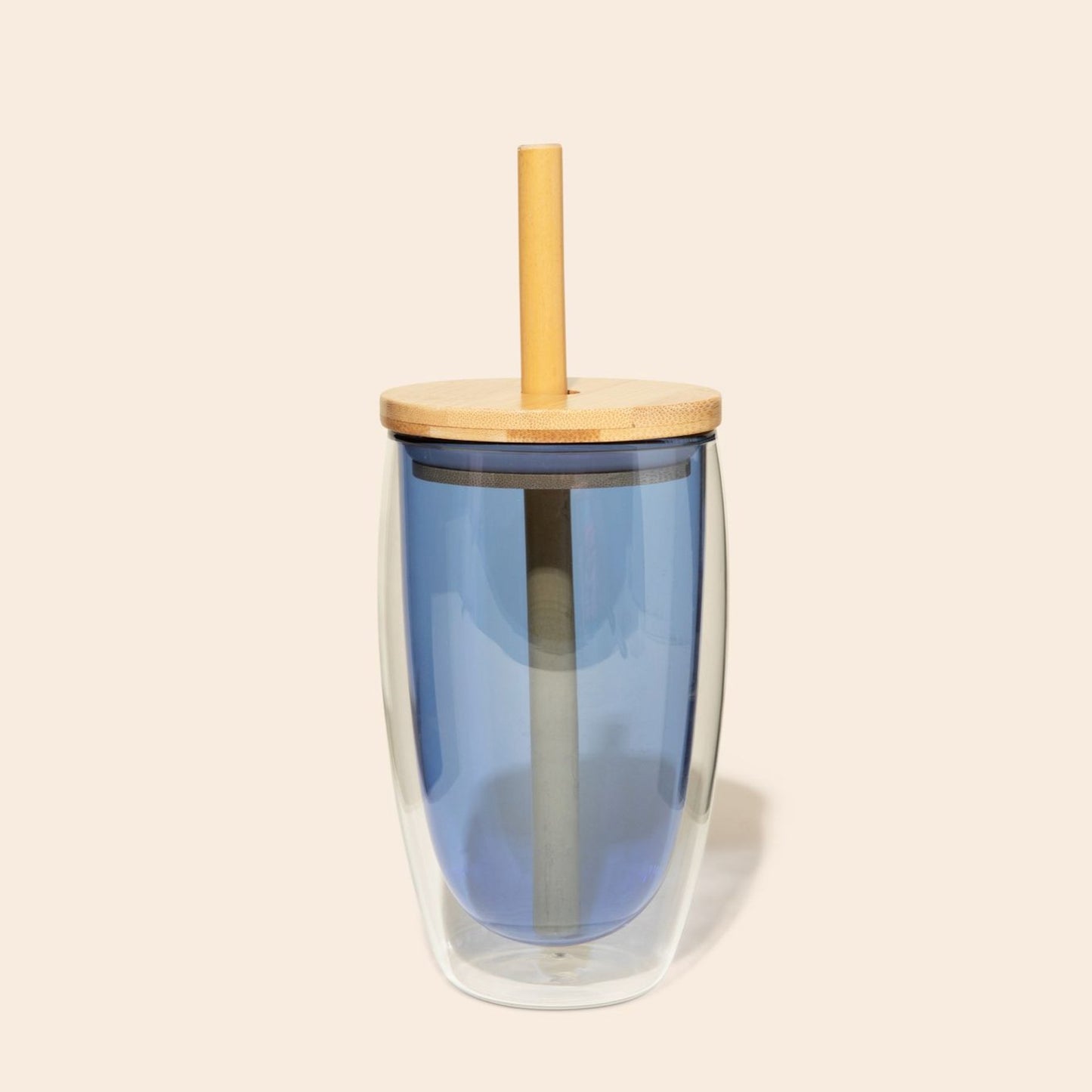 sustainable, zero waste, earth-friendly, plastic-free Glass Cup With Straw - Bamboo Switch