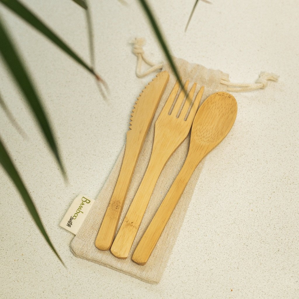 sustainable, zero waste, earth-friendly, plastic-free Kids Bamboo Cutlery Set - Bamboo Switch