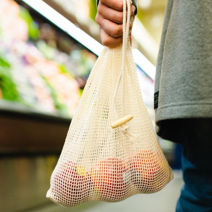 sustainable, zero waste, earth-friendly, plastic-free Organic Cotton Mesh Produce Bags | 2 Pack - Bamboo Switch