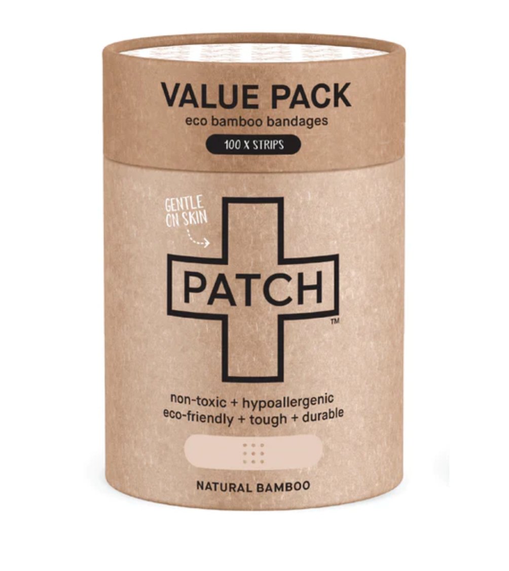 sustainable, zero waste, earth-friendly, plastic-free PATCH BULK PACK - 100 Natural Bamboo Bandages - Bamboo Switch
