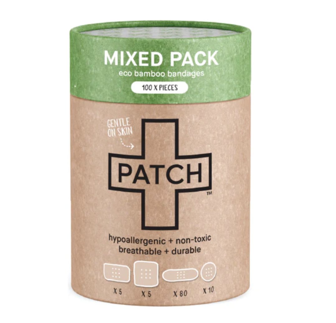 sustainable, zero waste, earth-friendly, plastic-free PATCH BULK PACK - 100 Natural Bamboo Bandages - Bamboo Switch