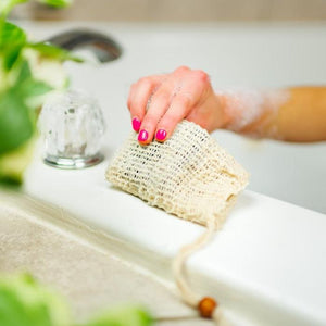 sustainable, zero waste, earth-friendly, plastic-free Sisal Soap Bag - Bamboo Switch