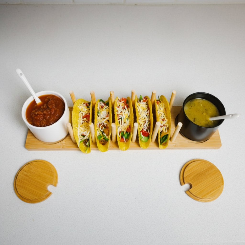 Taco Holder Set for 5 Tacos - Bamboo Switch